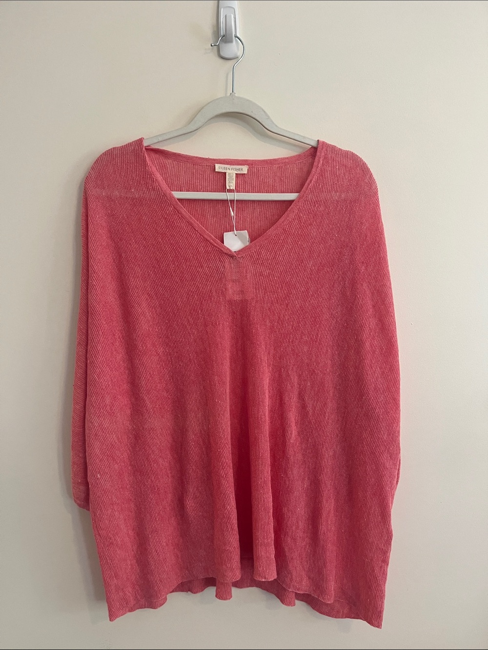 NWT Eileen Fisher Linen Tunic Too Box Rosewood Pink Lightwright Lagenlook Coast